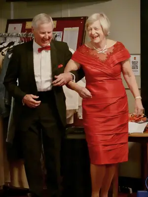 Chris Cooper, the Club President, who had the honour of escorting Judith, the Ladies’ President down the runway